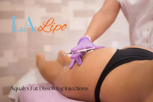 Woman having fat dissolving injections Walsall on thighs