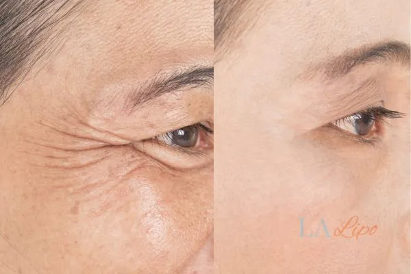 Before and after results of woman - HI-fu wrinkles reduction treatment Walsall